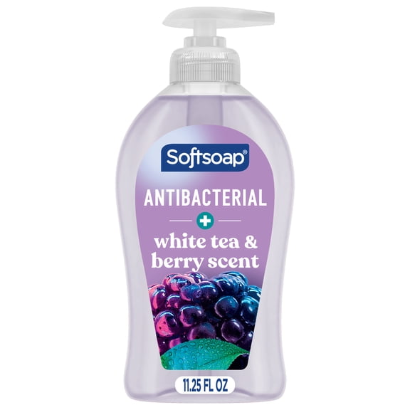 Softsoap Antibacterial Hand Soap, Eliminates 99% of Bacteria, White Tea & Berry Scent, 11.25 fl oz