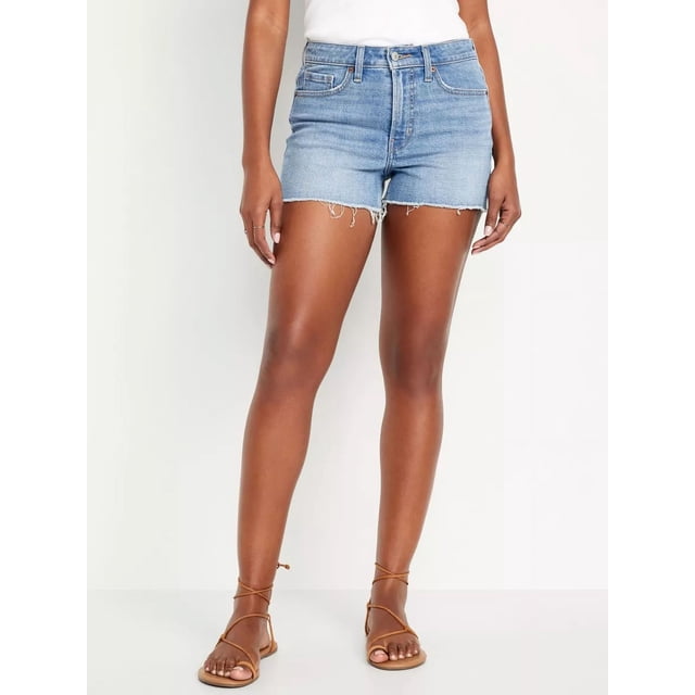 Shorts Azul High-waisted Og Cut-off Old Navy Para Mujer