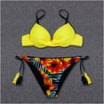 thumbnail image 2 of Traje de baño dividido de bikini sin espalda estampado con aro cómodo para mujer con almohadilla en el pecho OAVQHLG3B Store lin121212, 2 of 3