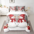 thumbnail image 2 of jejeloiu Cute Snowman 7-Piece Twin Bedding Sets,Pink Christmas Gifts Bedding Comforter Set,Red White Sheet Sets For Girl Kids,Microfiber Bedroom Decor Reversible, 2 of 8