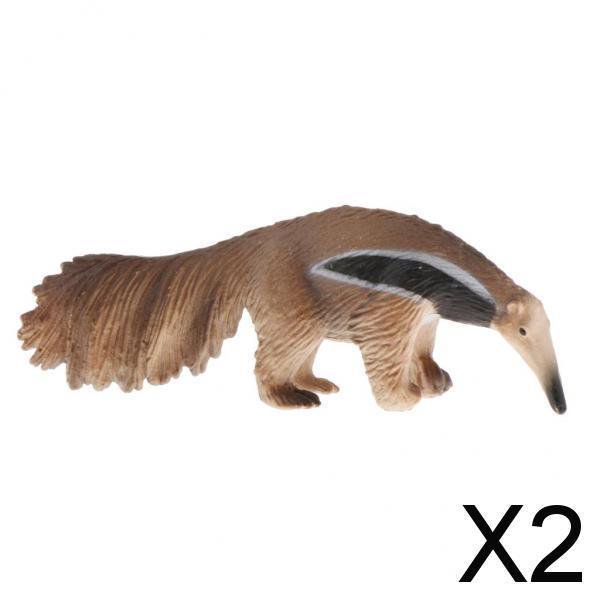 2x Simulación Animal Figurine Zoo Jungle Animals Niños Juguetes de Enseñanza Decoración para Hogar 2 piezas