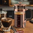 thumbnail image 3 of HadinEEon French Press Coffee Maker, 34oz Stainless Steel French Press with 4 Filter, Copper, 3 of 8