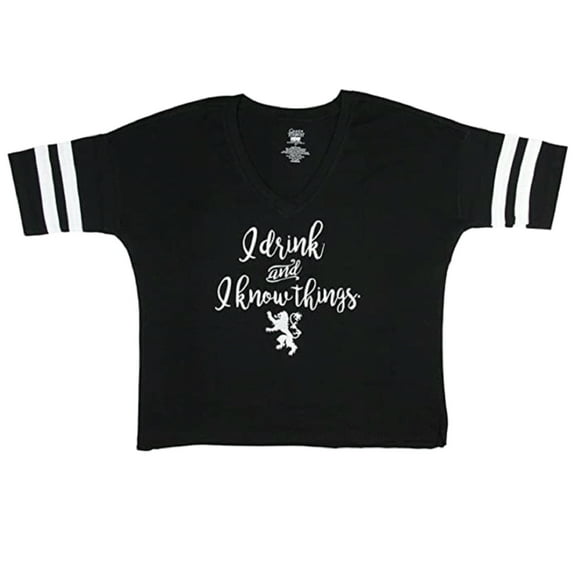 Game of Thrones Junior Women's I Drink and I Know Things Crop Top T-shirt (XL)