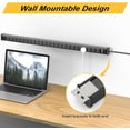 thumbnail image 3 of 24 Outlet Long Power Strip, Heavy Duty Metal Power Strip with 10 ft Long Extension Power Cord for Cabinet, Industrial, Commercial Home Wall Mount Power Strip, ETL listed (Black), 3 of 7