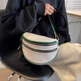 thumbnail image 1 of Bolsas de hombro tipo bandolera de cuero PU a la moda, riñonera con cremallera para mujer de gran capacidad, 1 of 9