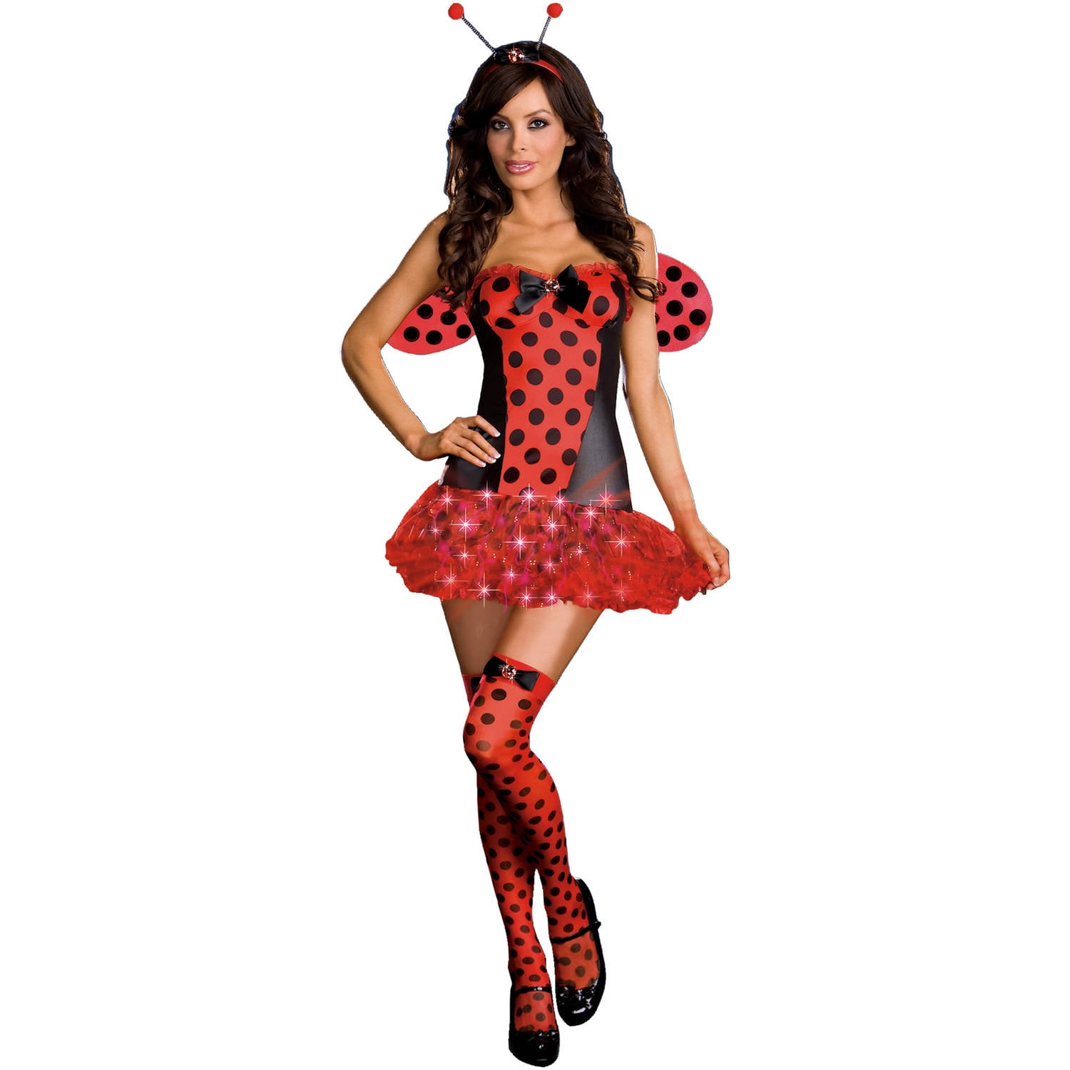 Ladies BUMBLE BEE Fancy Dress Costume Adult Insect Party Womens Lady Bug Outfit 