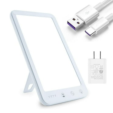 Therapy Sun Lamp, Ultra-Thin 10000 Lux Full Spectrum LED Light, Touch Control with 5 Adjustable Brightness Levels and 2 Color Temperature Options, Timer and Memory Function for