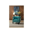 thumbnail image 2 of Benzara Transitional Polyester Upholstered Button Tufted Accent Chair with Nail Head Trim, Blue-Color:Blue, 2 of 2