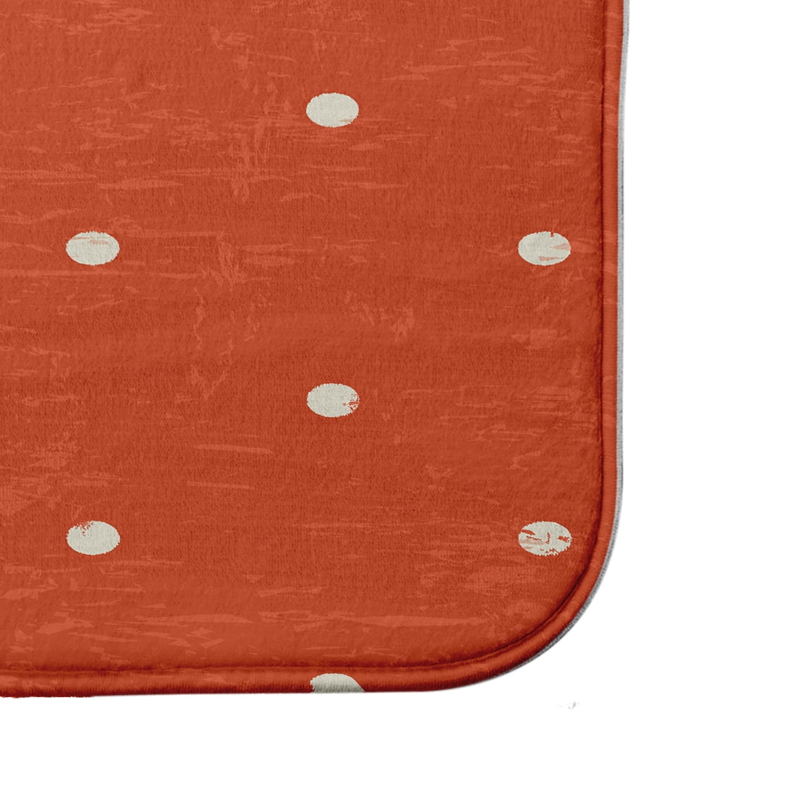 Simply Daisy 24" x 17" Plush Microfiber Orange Dorothy Dot Bath Mat