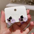 thumbnail image 2 of 2x Boho Flower Stud Earrings Sweet Purple Jewelry Gift Vacation Summer------Product code 69448, 2 of 5