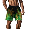 thumbnail image 6 of ZCFZJW Summer Swim Trunks for Men 3D Tie Dye Flame Print Bathing Suit Casual Drawstring Elastic Waist Beach Board Shorts Quick Dry Swimsuit with Pockets Green XXXL, 6 of 9