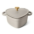thumbnail image 3 of Beautiful 2QT Cast Iron Heart Dutch Oven, Porcini Taupe by Drew Barrymore, 3 of 10