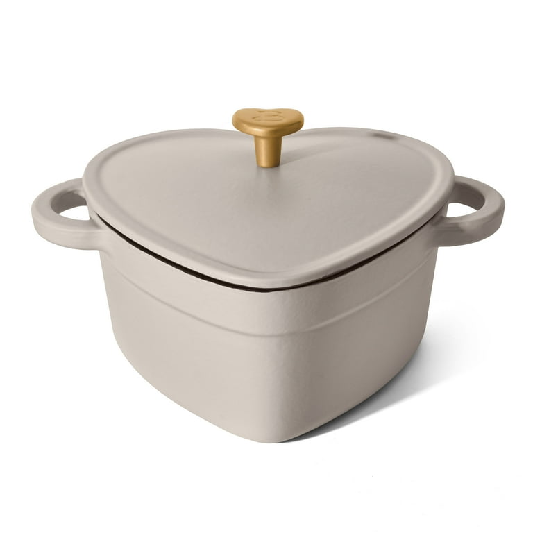 Free Shipping! Beautiful 2QT Cast Iron Heart Dutch Oven Porcini
