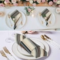 thumbnail image 2 of Boho Streiped Cloth Napkins, Vintage Abstract Beige Vertical Stripes Washable and Reusable Dinner Napkins Set of 4, Table Napkin for Kitchen Party Birthday Wedding Hotel Housewarming 20"x20", 2 of 8