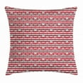 thumbnail image 1 of 4th of July Throw Pillow Cushion Cover, Stripes with Stars Freedom and Liberty of the USA National Holiday, Decorative Square Accent Pillow Case, 16 X 16 Inches, Royal Blue Biege Red, by Ambesonne, 1 of 2