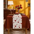 thumbnail image 3 of Table Runner 90 Inches Long for Kitchen Dining, Valentine's Love, Dresser Scarf Farmhouse, Dining Table Decorations for Wedding/Parties, Saint Red Heart Stripes Retro 13 x 90 In, 3 of 9