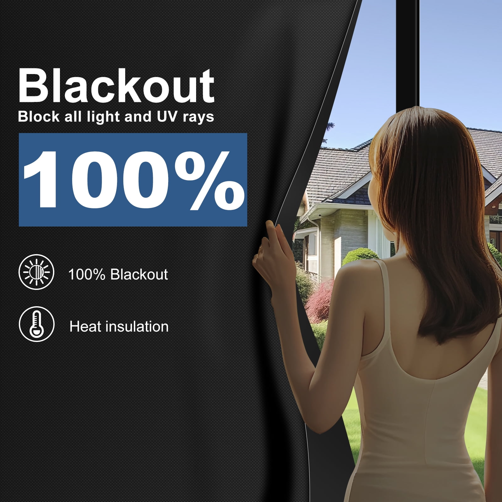 PChero 100% Portable Blackout Curtains , 138" x 59" Blackout Blinds, No Drill Window Shades Blackout Window Cover Temporary Blackout Shades Film for Windows Nursery Dorm Room Travel