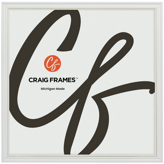 Craig Frames 314WG, Ornate White and Gold Picture Frame, 24 x 24 Inch