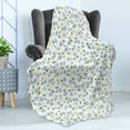 thumbnail image 4 of Floral Soft Flannel Fleece Throw Blanket, Watercolor Hydrangea Flowers and Leaves Composed on a Plain Background, Cozy Plush for Indoor and Outdoor Use, 50" x 60", Ceil Blue Green White, by Ambesonne, 4 of 5