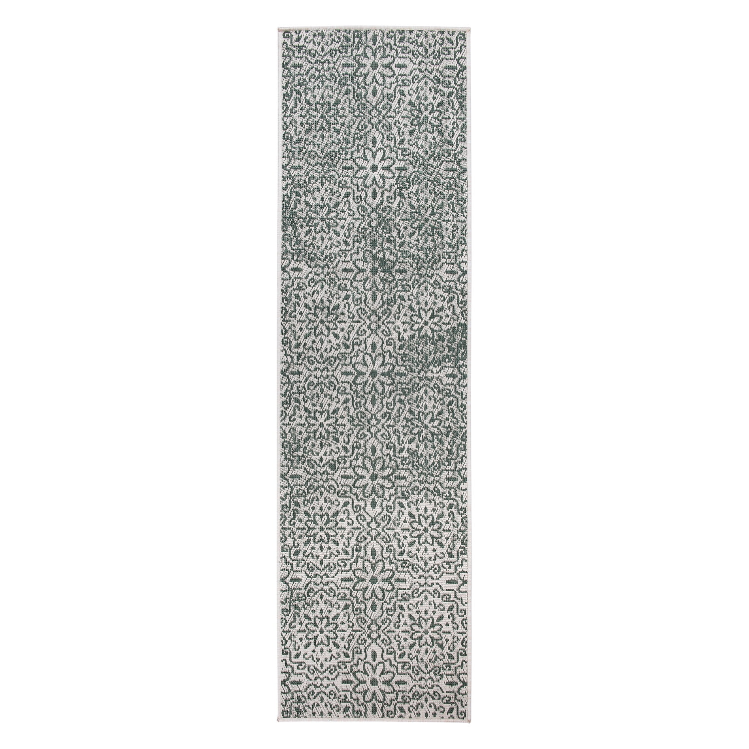 World Rug Gallery Contemporary Flowers Weather Resistant Reversible Indoor/Outdoor Area Rug - Green 2'x7'