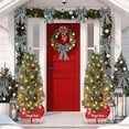 thumbnail image 5 of 4.5FT Christmas Tree with Lights, Pre-Lit Artificial Desktop Xmas Tree with 8 Mode Includes Red Berries & Sleigh Base for Holiday Indoor DIY Christmas Decor,2 PCS, 5 of 5
