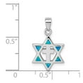 thumbnail image 2 of Auriga Fine Jewelry 925 Sterling Silver Star of David Created Opal CZ Pendant for Women (L- 20.8mm, W- 12.88mm), 2 of 6