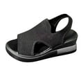 thumbnail image 2 of AXXD Women Black Sandals Clearance Under $10 Flat Shoes Ladies Beach Sandals Summer Non-Slip Causal, 2 of 4