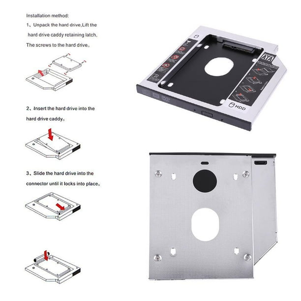 Caja SATA a SATA de 9 mm SSD Caja de unidad de disco duro Bahía de unidad de disco CD-ROM