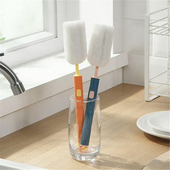1Pcs Bottle Soft Brush, Sponge Bottle Brush Soft and Easy to Clean, Baby Bottle Sponge Brush, Effectively Get Rid of Stain Remnants from The Bottom of The Cup, Kitchen Cleaning Brush