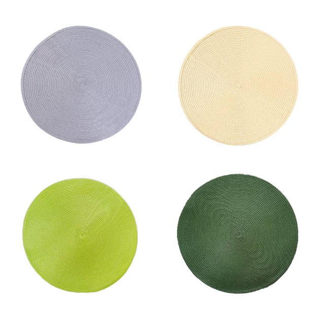 VONKY Tapis de Table Ronds Résistants aux Taches 4 Pièces pour Manger Coloré et Facile d'Entretien Table Polyvalente Vert Noirâtre 1Set