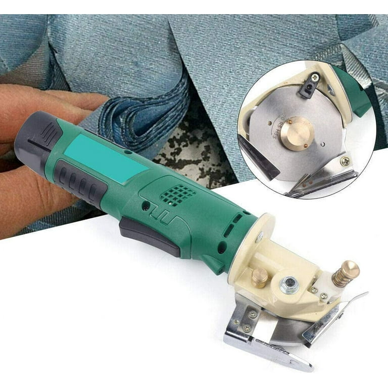 OUKANING Electric Cordless Cloth Cutter Leather Fabric Cutting Machine  Hand-Held 90mm Rotary Blade