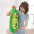 thumbnail image 4 of Juguete de peluche de vaina, almohada de vaina de guisante, guisante gigante, muñeca de planta rellena de guisante lindo, varios tamaños (frijol verde, 9,8"/25 cm), 4 of 4
