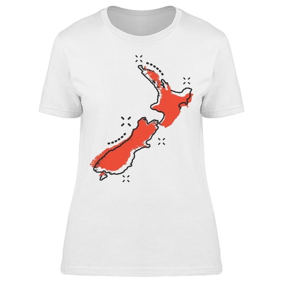 New Zealand Map T-Shirt Women -Image by Shutterstock, Female Small
