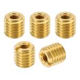thumbnail image 1 of Unique Bargains Brass Threaded Repair Insert Nut, 5 Pcs M10x1.5 to M5x0.8 Thread Sleeve Reducing Nut Screw Reducer 10mm, 1 of 7
