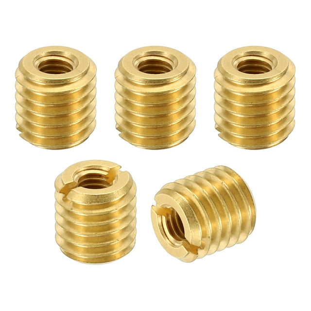 Unique Bargains Laiton Fileté Réparation Insert Écrou, 5 Pcs M10x1.5 à M5x0.8 Manchon Filetage Réducteur Vis Réducteur 10mm