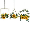 thumbnail image 2 of ICQOVD Artificial Lower Wall Decoration Metal Wreath Sunflower Iron Wall Decoration, 2 of 8