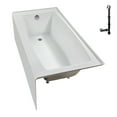 thumbnail image 5 of Streamline NAL-5520-CH 66 in. x 32 in. Acrylic Left-Hand Drain Alcove Bathtub in Glossy White With External Drain in Polished Chrome, 5 of 10