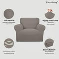 thumbnail image 3 of Easy-Going Jacquard Stretch Sofa Slipcover Non Slip Couch Cover, Chair Size, Taupe, 3 of 6