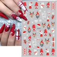 thumbnail image 2 of Pegatinas de uñas de Navidad para invierno, calcomanías 3D de copos de nieve, alce, Papá Noel, galleta, hombre, lazo, nuevo esmalte de Gel de Navidad, decoración de uñas deslizante, 2023, 2 of 4