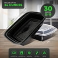 thumbnail image 2 of [15 Pack] 34 Oz Plastic Meal Prep & Lunch Boxes with Lids – Food Storage, Freezer Safe – Takeout Style – Plat de Plastique avec Couvercle, 2 of 7