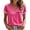 Pink, variant on JULMCOMO Breast Cancer Awareness Shirts for Women I WON Pink Ribbon American Flag Gingham Cuff V Neck Graphic Tees Breast Cancer Loose Casual T Shirts White XL