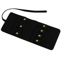 Tswift Compact Travel Jewelry Organizer Roll Bag - Portable Case for Rings, Necklaces, Earrings & Bracelets, Mini Lightweight Storage Black