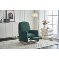 thumbnail image 2 of Jopath Nursery Rocking Chair,Teddy Fabric Upholstered Rocking Chair with Adjustable Footrest,Glider Rocker Chair with High Backrest for Living Room,Bedroom,Green, 2 of 8