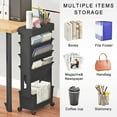 thumbnail image 4 of 5 Tier Rolling Utility Cart with Lockable Casters for Study Office Kitchen Classroom - Black, 4 of 6