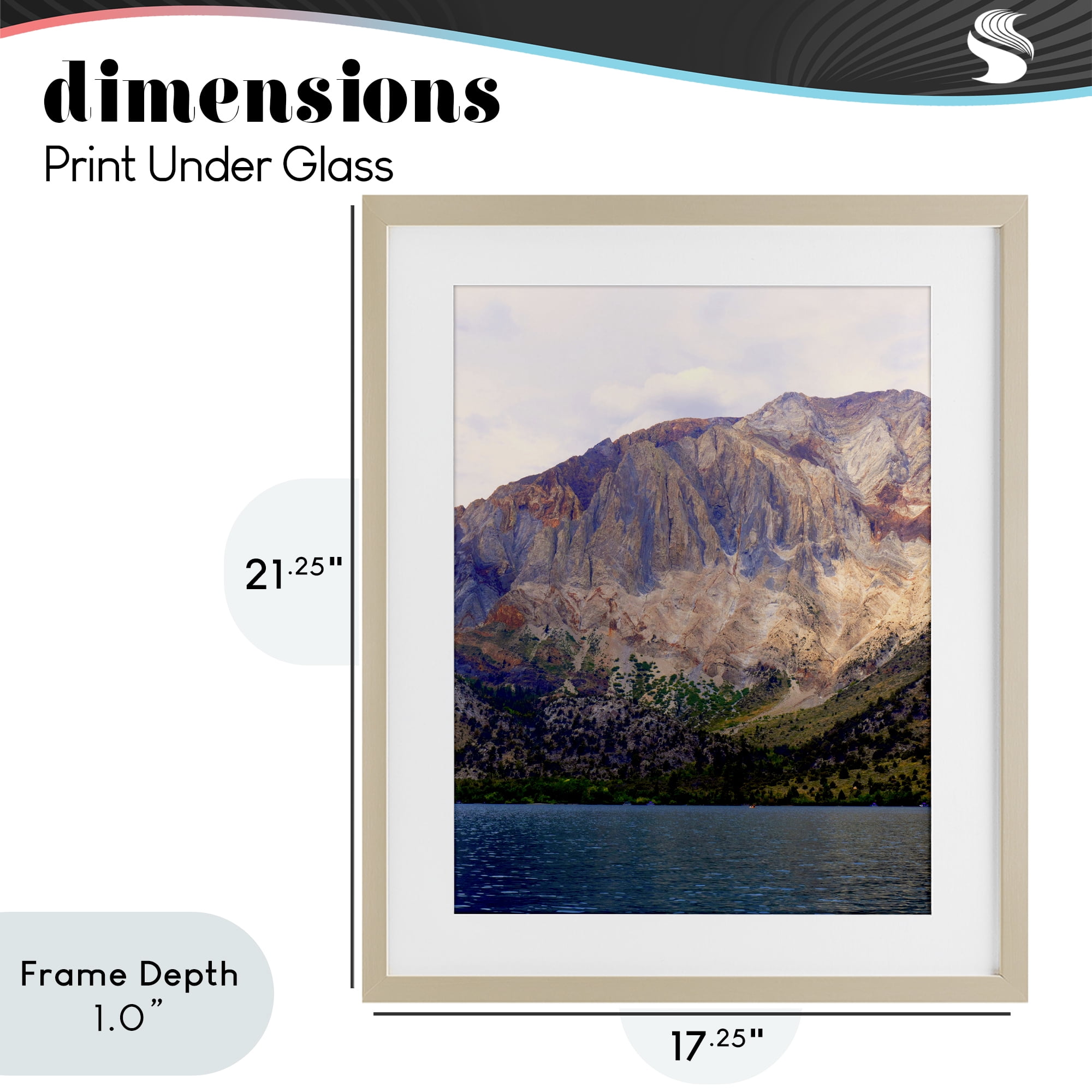 Stupell Industries Serene Lake Beneath Mountains Birch Framed Print Under Glass, design by Gemma Bardot
