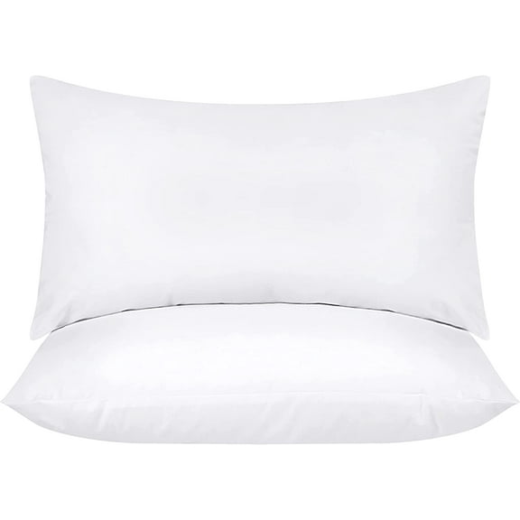 Utopia Bedding Throw Pillows (Pack of 2, White) - 12 x 20 inches Bed and Couch Pillow Insert