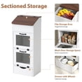 thumbnail image 2 of JOIVI Potato Storage Wood Bin, Wooden Bread Storage Bins with Removable Drawer & 2 Doors, 16'' Onion Organizer with Grocery Section, Vegetable Organization Cabinet for Kitchen, White, 2 of 9