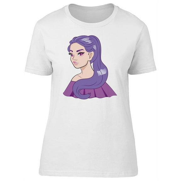 Anime Girl Purple Hair Tee Women's -Image by Shutterstock