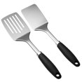 thumbnail image 1 of Stainless Steel Spatulas Set, 2 Pack Heavy Duty Solid & Slotted Turner, Metal Spatulas for Kitchen Use, High Heat Resistant Cooking Utensils for Fish, 1 of 6