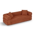 thumbnail image 2 of Miniyam 80" W Convertible Sofa, Boneless Couches for Living Room, Folding Sleeper Sofa Bed Queen with Pockets, Corduroy Flod Out Compressed Couch in a Box(Orange), 2 of 10